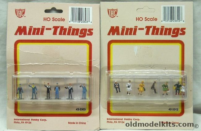IHC HO TWO Mini-Things Of 6 Prepainted Figures Each - HO Scale, 42-3303 plastic model kit